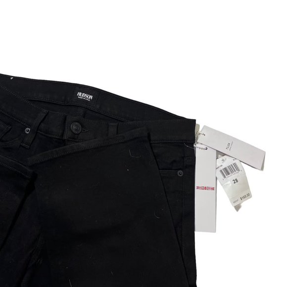 Hudson Jeans NWT Black Straight Leg Mid Rise Denim Jeans Women's 28 inch Waist - Picture 4 of 4